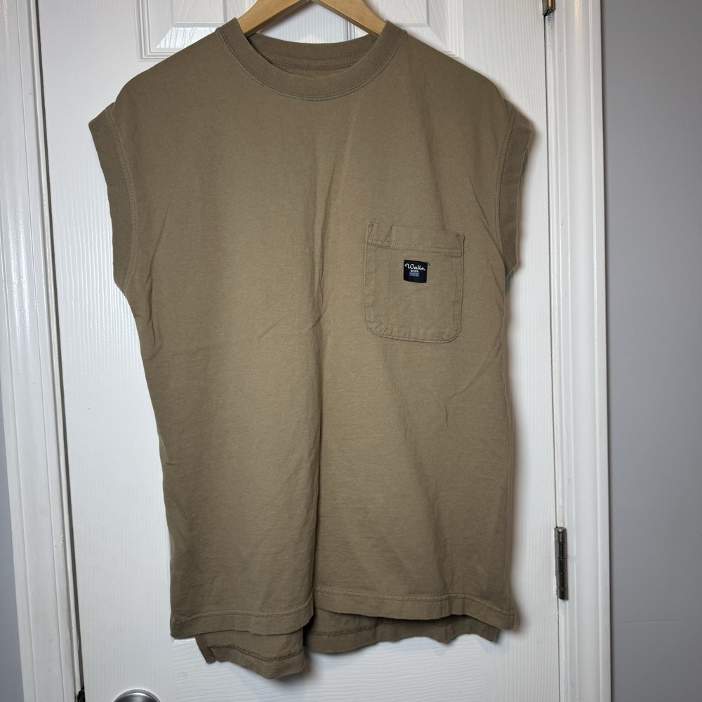 Walls Workwear Sleeveless Pocket T Shirt Brown Cotton Men's Medium No Stains